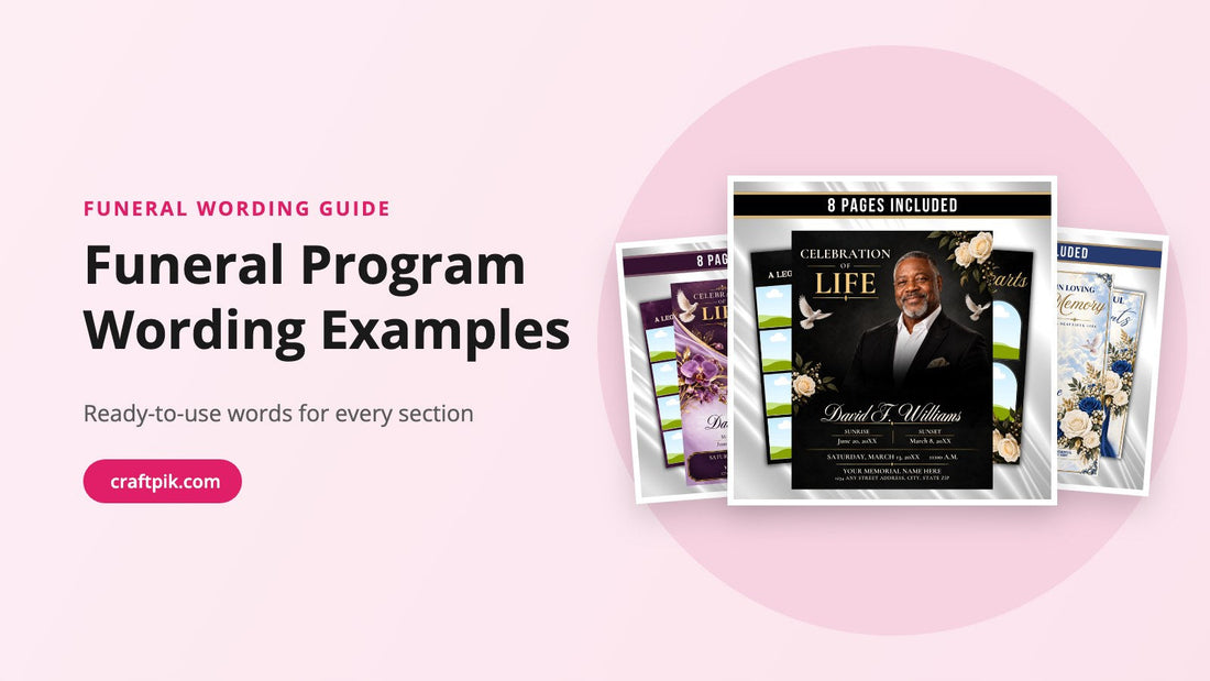 Funeral program wording examples: ready-to-use words for every section