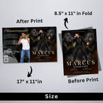 Black & Gold Funeral Program Template: 12-Page Memorial (Canva PDF)