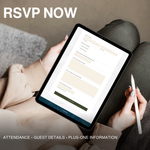 Dusty Blue & Gold Wedding Website Template with RSVP | Editable Canva Wedding Website | Digital Wedding Invitation | Instant Download