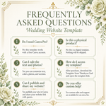 Green & White Floral Wedding Website Template with RSVP: Editable Canva Design (Digital Download)