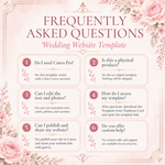 Pink Floral Wedding Website Template with RSVP: Editable Canva Design (Digital Download)