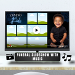 Blue & Black Funeral Slideshow Template, Celebration of Life (Canva, 30 Slides, MP4)