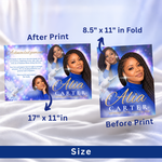 Blue & Gold Funeral Program Template: 12-Page Memorial (Canva PDF)
