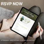 Green & White Floral Wedding Website Template with RSVP: Editable Canva Design (Digital Download)