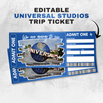 Editable Universal Studios Trip Ticket - Surprise Gift Boarding Pass (Canva Template Digital Download)