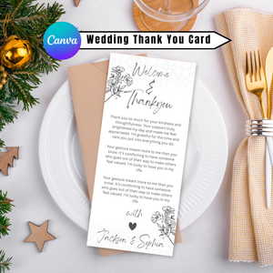 Editable Wedding Thank You Card, Welcome Table Note (Digital Download)