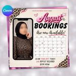 April Booking Calendar Editable Template, April Flyers Template April Bookings Flyer Canva For Lash Hair Nails MUA (Digital Download)