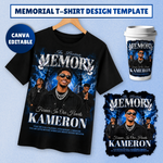 Memorial T-Shirt Canva Template, Blue Heavenly In Loving Memory, Celebration of Life Design