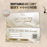 Luxury Gift Voucher, Editable Travel Coupon Ticket, Printable Luxury Template (Digital Download)