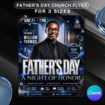 Father’s Day Flyer Template for Night of Honor, Event Guest Speaker Modern Blue & white Editable Canva