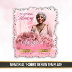 Pink Roses, Memorial T-Shirts Template, In Loving Memory, Funeral Background, Funeral Celebration, Canva
