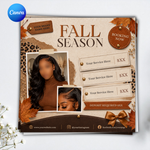 September Booking Flyer, Fall Booking Flyer, September Books Open Flyer, Hair Nails Wig Install Flyer, Salon Flyer, Editable Canva Template