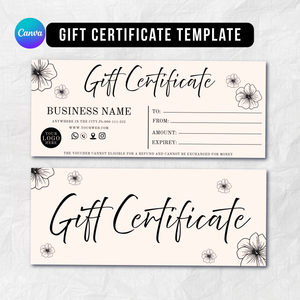 Boho Spa Gift Certificate Template, Printable Voucher (Canva Template)