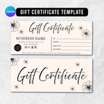 Boho Spa Gift Certificate Template, Printable Voucher (Canva Template)