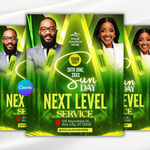 Sunday Next Level Service Flyer Template, Editable Canva Church Worship Poster | Digital Download