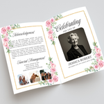 Blush Floral Funeral Program Template: Elegant Celebration of Life (Canva PDF)