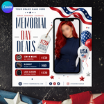 Memorial Day Booking Flyer, Memorial Day Special, May Booking, Memorial Day Exclusive Offer, Makeup, Hair, Lashes, Nails, Canva Editable