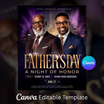 Father’s Day Flyer Template for Night of Honor, Event Guest Speaker Modern Purple & Gold Editable Canva