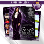 Purple Funeral Program Template, 8-Page Memorial (Canva, PDF)