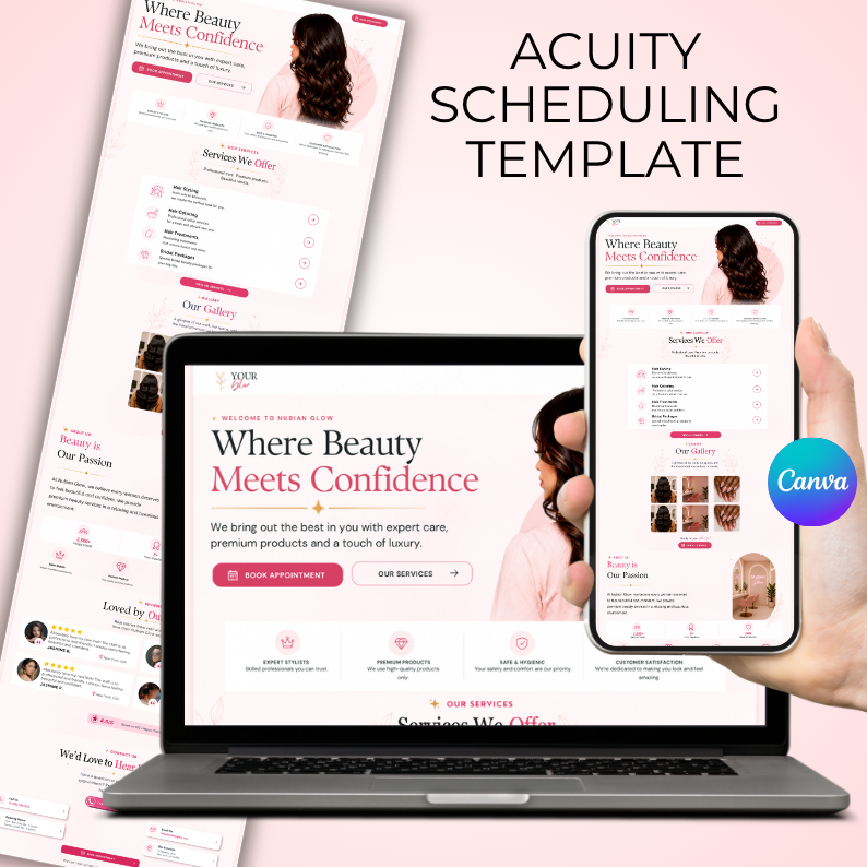 Beauty Saloon Website Template, Beauty Professionals Booking Site (Digital Download)