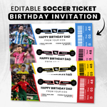 Editable Soccer Ticket Template, Customizable Game Day, Birthday, Party Ticket | Canva Printable Digital