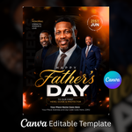 Father's Day Night of Honor Flyer Template, Modern Red Black (Canva Download)