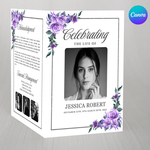 Blush Floral Funeral Program Template: Elegant Celebration of Life (Canva, PDF Download)
