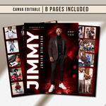 Red Funeral Program Canva Template | Red Theme | 8 Page Memorial Booklet