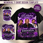 Memorial T-Shirt Canva Template, Purple In Loving Memory, Celebration of Life Design