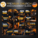12-slide church announcement Canva bundle – all slides overview