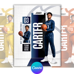 Basketball Flyer Template, Match Day Flyer, Sports Party Invitation, Basketball Event Flyer, Digital Download, Canva Editable