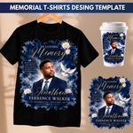 Memorial T-Shirt Canva Template, Blue In Loving Memory, Celebration of Life Design