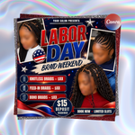 Labor Day Booking Flyer: Lash Hair Nails MUA Template (DIY Canva, Digital Download)