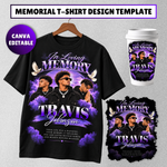 Memorial T-Shirt Canva Template, Purple Heavenly In Loving Memory, Celebration of Life Design