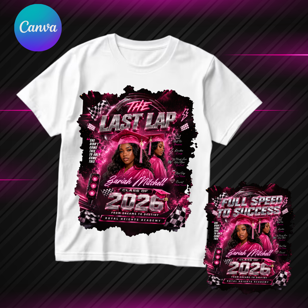 Pink Graduation T-Shirt Design Template, 