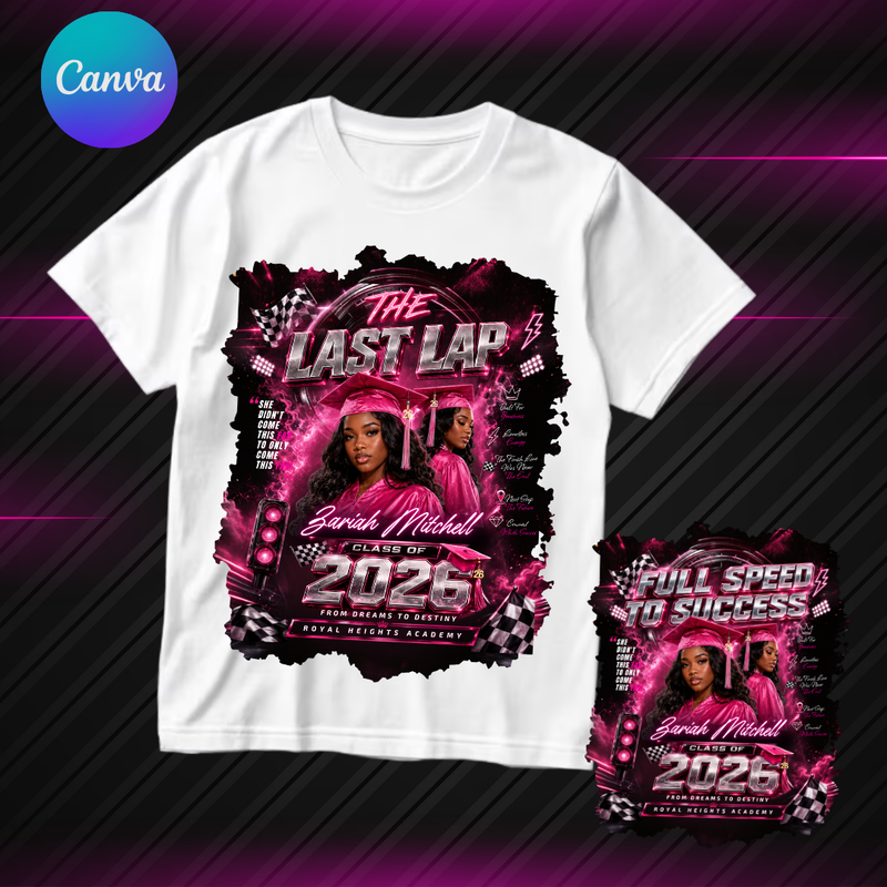 Pink Graduation T-Shirt Design Template, 