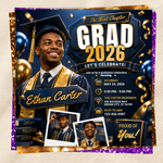 Graduate Flyer, Graduation Invitation, Class of 2026 Flyer, Senior Grad Announce, College Decision Canva Editable