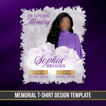 Purple Roses, Memorial T-Shirts Template, In Loving Memory, Funeral Background, Funeral Celebration, Canva