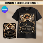 Memorial T-Shirts Template, In Loving Memory, Funeral Background, Funeral Celebration, Canva