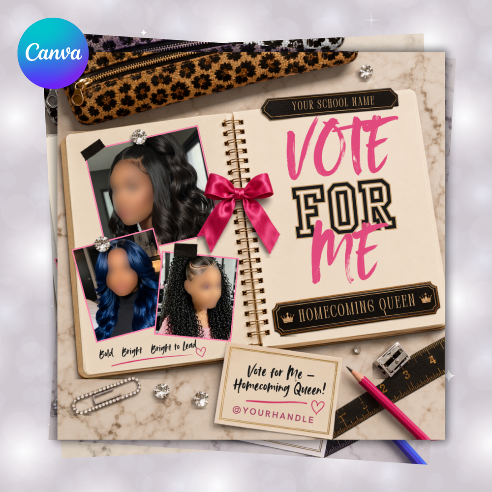 Homecoming Queen Campaign Flyer: Vote for Me - Canva Template