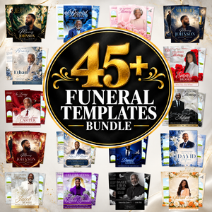 Funeral Program Template Bundle, Editable Canva Memorial Booklet, Celebration of Life, Obituary Order of Service, 8.5x11 Bifold