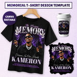 Memorial T-Shirt Canva Template, Purple Heavenly In Loving Memory, Celebration of Life Design