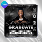 Graduation Flyer Template | Modern Class of 2025 Invitation (Digital Download)