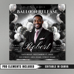 Balloon Release Memorial Flyer: Editable Canva Template (Digital Download)
