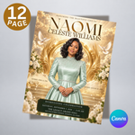 Yellow & Gold Funeral Program Template: 12-Page Memorial (Canva PDF)