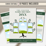 Family Reunion Program Template: Editable 8-Page Keepsake Booklet (PDF Download)
