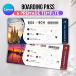 Editable Boarding Pass Canva Template, Printable Airline Ticket, Boarding Pass Surprise Trip, Digital Download DIY Boarding Ticket.