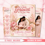 Pink Baby Shower, Activity Booklet, Baby Shower Template, Printable Party Games, 12-Page(Canva Editable, Digital Download)