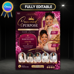 Women’s Conference Flyer Template, Annual Womens Day Flyer, International Women’s Day Church, Ministry Event Poster Editable Canva