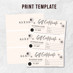 Boho Spa Gift Certificate Template, Printable Voucher (Canva Template)